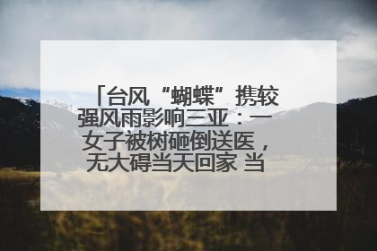 台风“蝴蝶”携较强风雨影响三亚：一女子被树砸倒送医，无大碍当天回家 当地已紧急清障