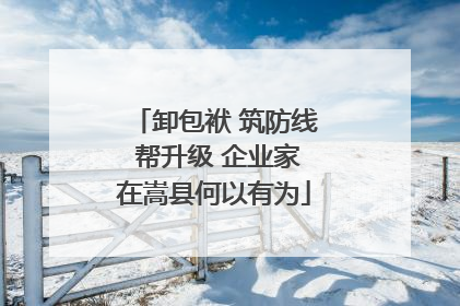 卸包袱 筑防线 帮升级 企业家在嵩县何以有为