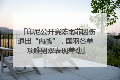 印尼公开赛陈雨菲因伤退出“内战”，国羽各单项唯男双表现差劲