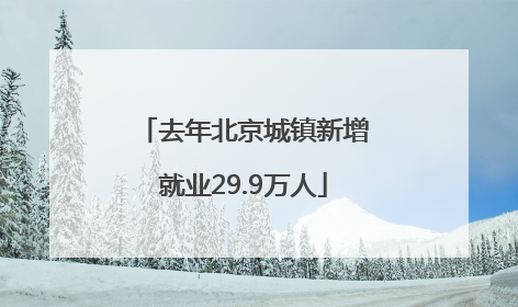 去年北京城镇新增就业29.9万人
