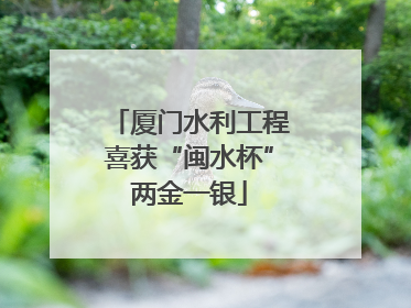 厦门水利工程喜获“闽水杯”两金一银