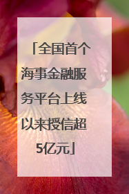 全国首个海事金融服务平台上线以来授信超5亿元