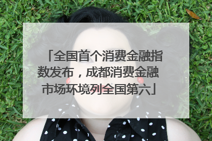 全国首个消费金融指数发布，成都消费金融市场环境列全国第六