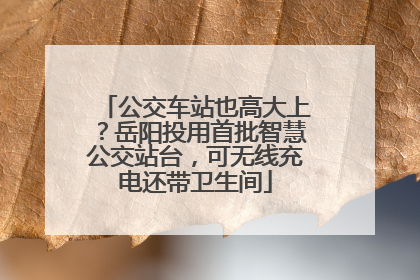 公交车站也高大上？岳阳投用首批智慧公交站台，可无线充电还带卫生间