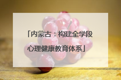 内蒙古：构建全学段心理健康教育体系