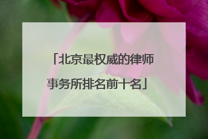 北京最权威的律师事务所排名前十名