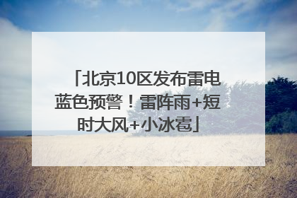 北京10区发布雷电蓝色预警！雷阵雨+短时大风+小冰雹
