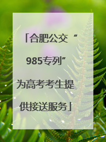 合肥公交“985专列”为高考考生提供接送服务