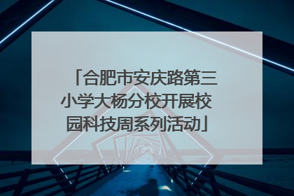 合肥市安庆路第三小学大杨分校开展校园科技周系列活动