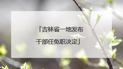 吉林省一地发布干部任免职决定