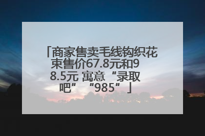 商家售卖毛线钩织花束售价67.8元和98.5元 寓意“录取吧”“985”