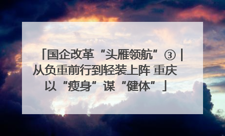 国企改革“头雁领航”③｜从负重前行到轻装上阵 重庆以“瘦身”谋“健体”