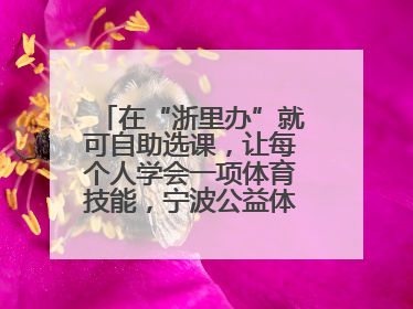 在“浙里办”就可自助选课，让每个人学会一项体育技能，宁波公益体培落到实处