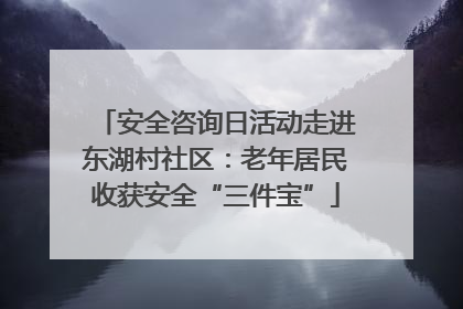安全咨询日活动走进东湖村社区：老年居民收获安全“三件宝”
