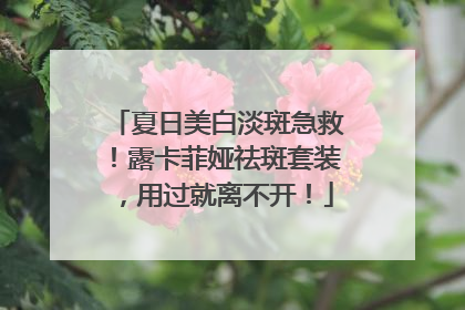 夏日美白淡斑急救！露卡菲娅祛斑套装，用过就离不开！