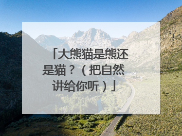 大熊猫是熊还是猫？（把自然讲给你听）