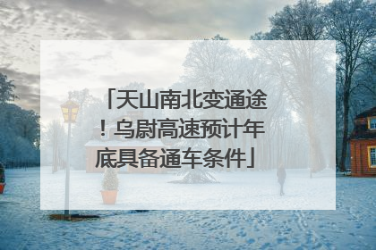 天山南北变通途！乌尉高速预计年底具备通车条件