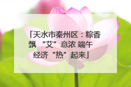 天水市秦州区：粽香飘 “艾”意浓 端午经济“热”起来
