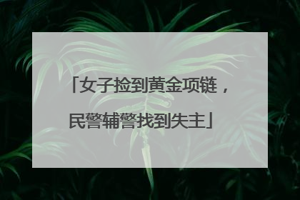 女子捡到黄金项链，民警辅警找到失主