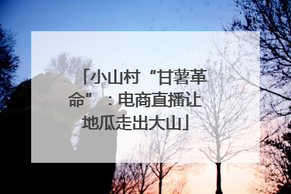 小山村“甘薯革命”：电商直播让地瓜走出大山