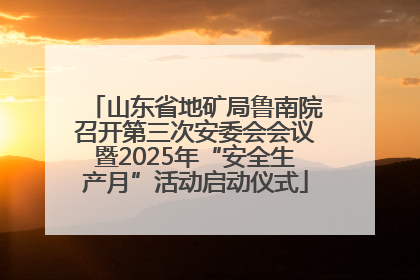 山东省地矿局鲁南院召开第三次安委会会议暨2025年“安全生产月”活动启动仪式
