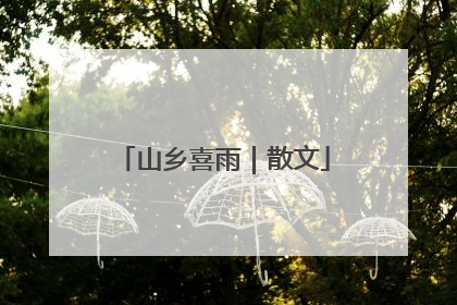山乡喜雨｜散文