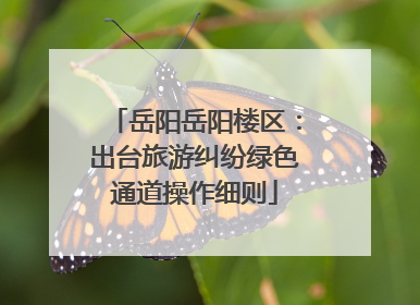 岳阳岳阳楼区：出台旅游纠纷绿色通道操作细则