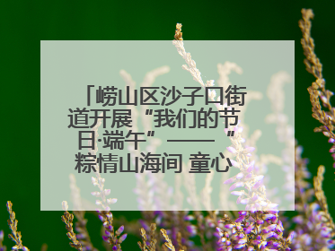 崂山区沙子口街道开展“我们的节日·端午”——“粽情山海间 童心乘风浪”文明实践活动