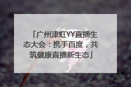 广州津虹YY直播生态大会：携手百度，共筑健康直播新生态