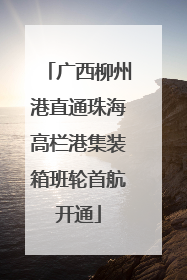 广西柳州港直通珠海高栏港集装箱班轮首航开通