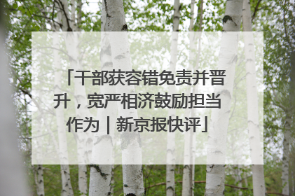 干部获容错免责并晋升，宽严相济鼓励担当作为｜新京报快评