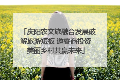 庆阳农文旅融合发展破解旅游短板 邀客商投资美丽乡村共赢未来