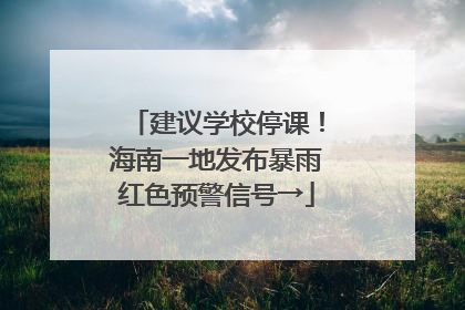 建议学校停课！海南一地发布暴雨红色预警信号→