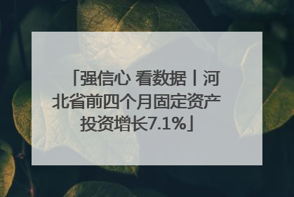 强信心 看数据丨河北省前四个月固定资产投资增长7.1%