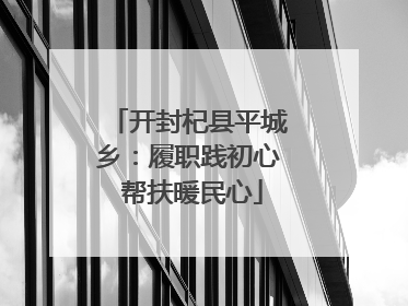 开封杞县平城乡：履职践初心 帮扶暖民心