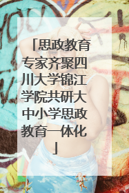 思政教育专家齐聚四川大学锦江学院共研大中小学思政教育一体化