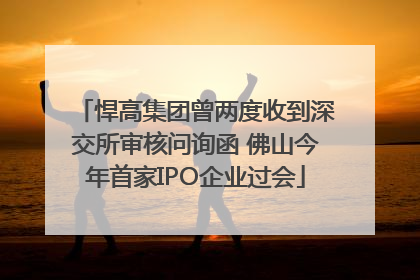 悍高集团曾两度收到深交所审核问询函 佛山今年首家IPO企业过会