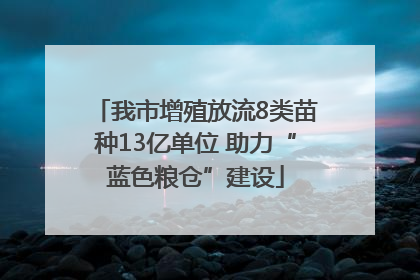 我市增殖放流8类苗种13亿单位 助力“蓝色粮仓”建设