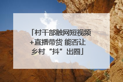 村干部触网短视频+直播带货 能否让乡村“抖”出圈