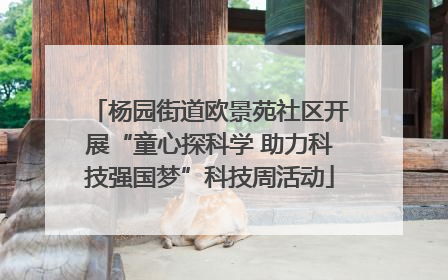 杨园街道欧景苑社区开展“童心探科学 助力科技强国梦”科技周活动