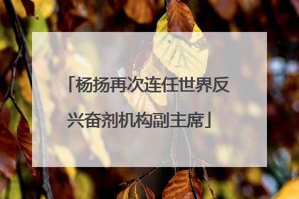 杨扬再次连任世界反兴奋剂机构副主席