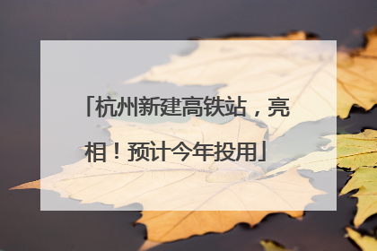 杭州新建高铁站，亮相！预计今年投用