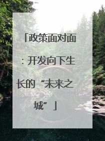 政策面对面：开发向下生长的“未来之城”
