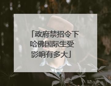 政府禁招令下 哈佛国际生受影响有多大