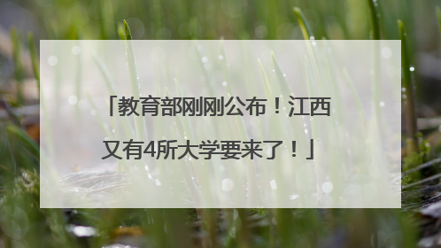 教育部刚刚公布！江西又有4所大学要来了！