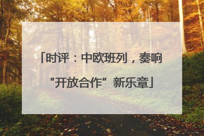 时评：中欧班列，奏响“开放合作”新乐章