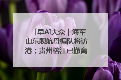 早AI大众｜海军山东舰航母编队将访港；贵州榕江已撤离转移群众超4万人