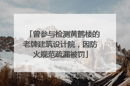 曾参与检测黄鹤楼的老牌建筑设计院，因防火规范疏漏被罚