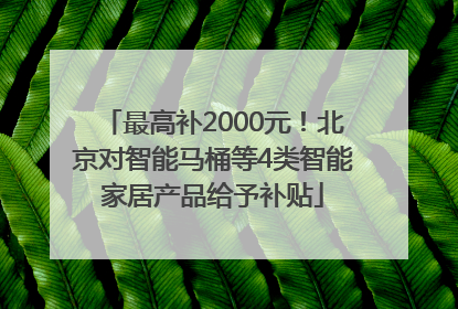 最高补2000元！北京对智能马桶等4类智能家居产品给予补贴