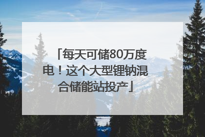 每天可储80万度电！这个大型锂钠混合储能站投产